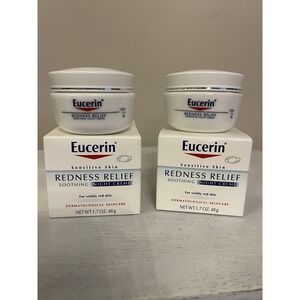 2 Eucerin Redness Relief Dermatological Skincare Night Creme Night Cream‎ 1.7oz